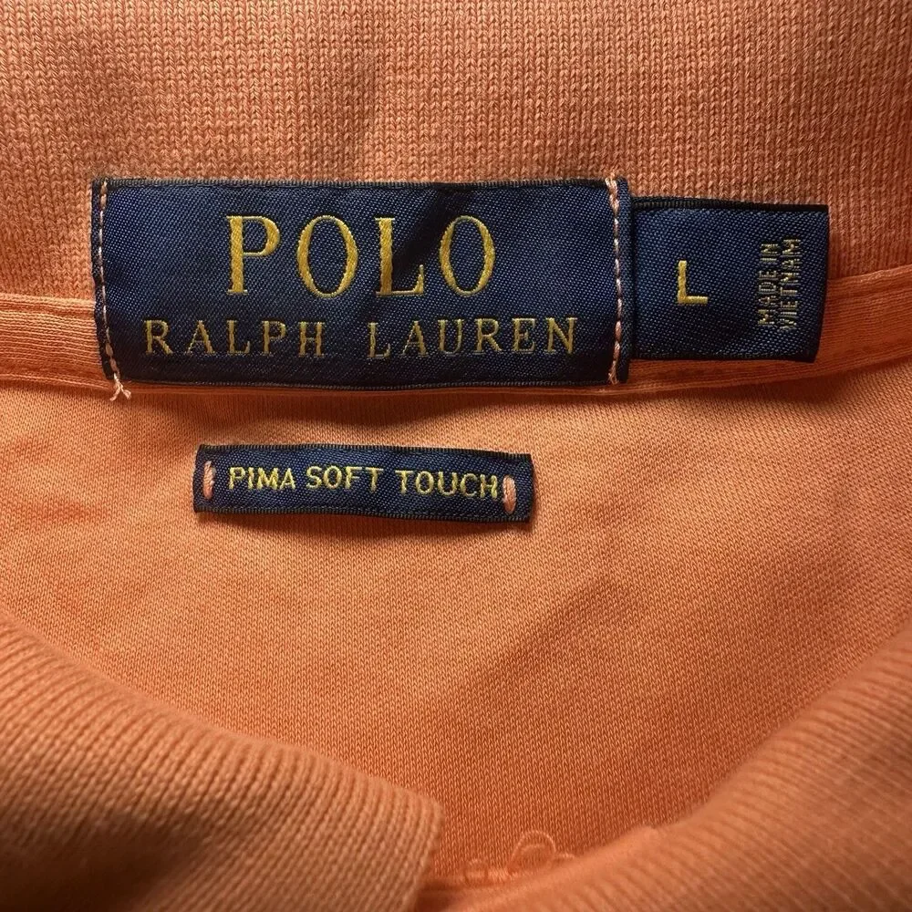 Polo by Ralph Lauren Polo Shirt Men's Size Large Orang with Flesh Pony Normcore